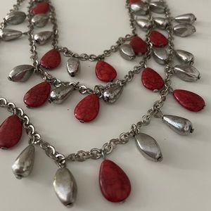 Silver layered necklace